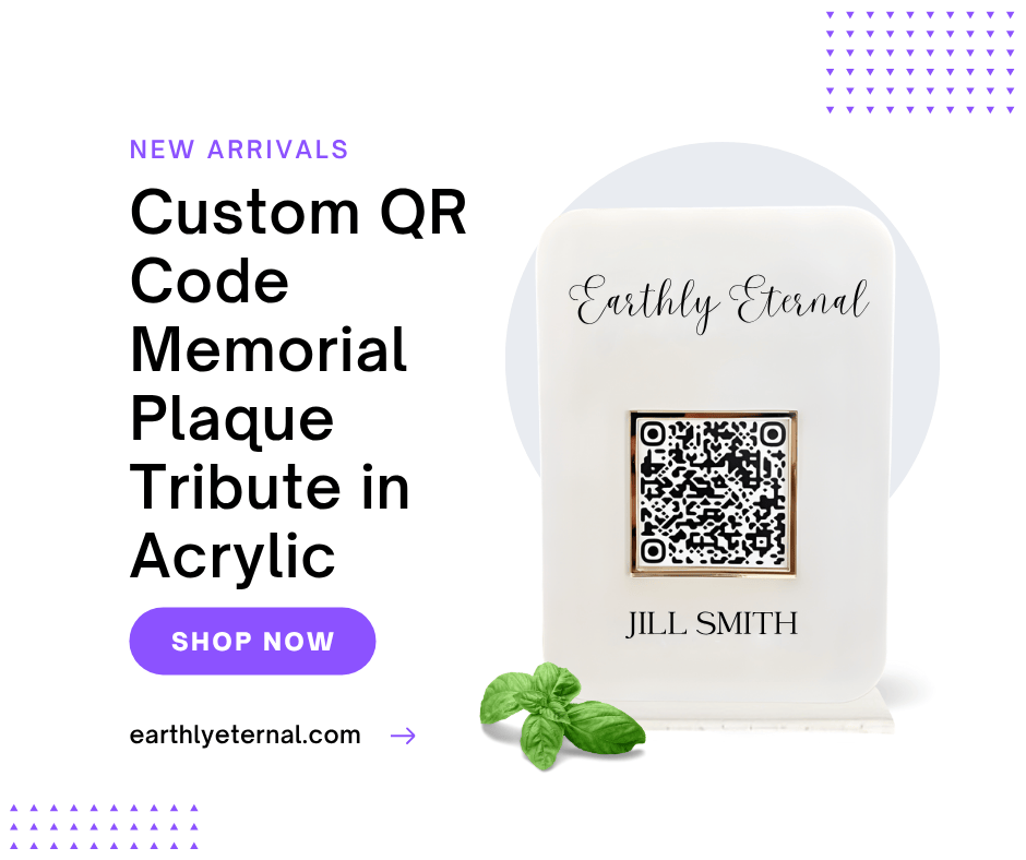 Earthly Eternal QR Memorial Plaque Tribute